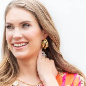 Gold Triple Hoop Earring