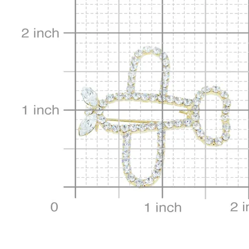 Golden Airplane Brooch Pin