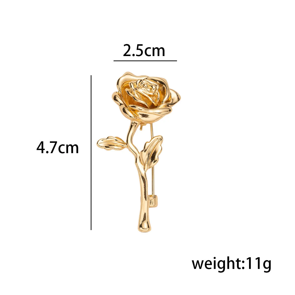 Golden Rose Brooch Corsage Lapel Pin 2pcs
