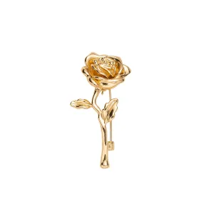 Golden Rose Brooch Corsage Lapel Pin 2pcs