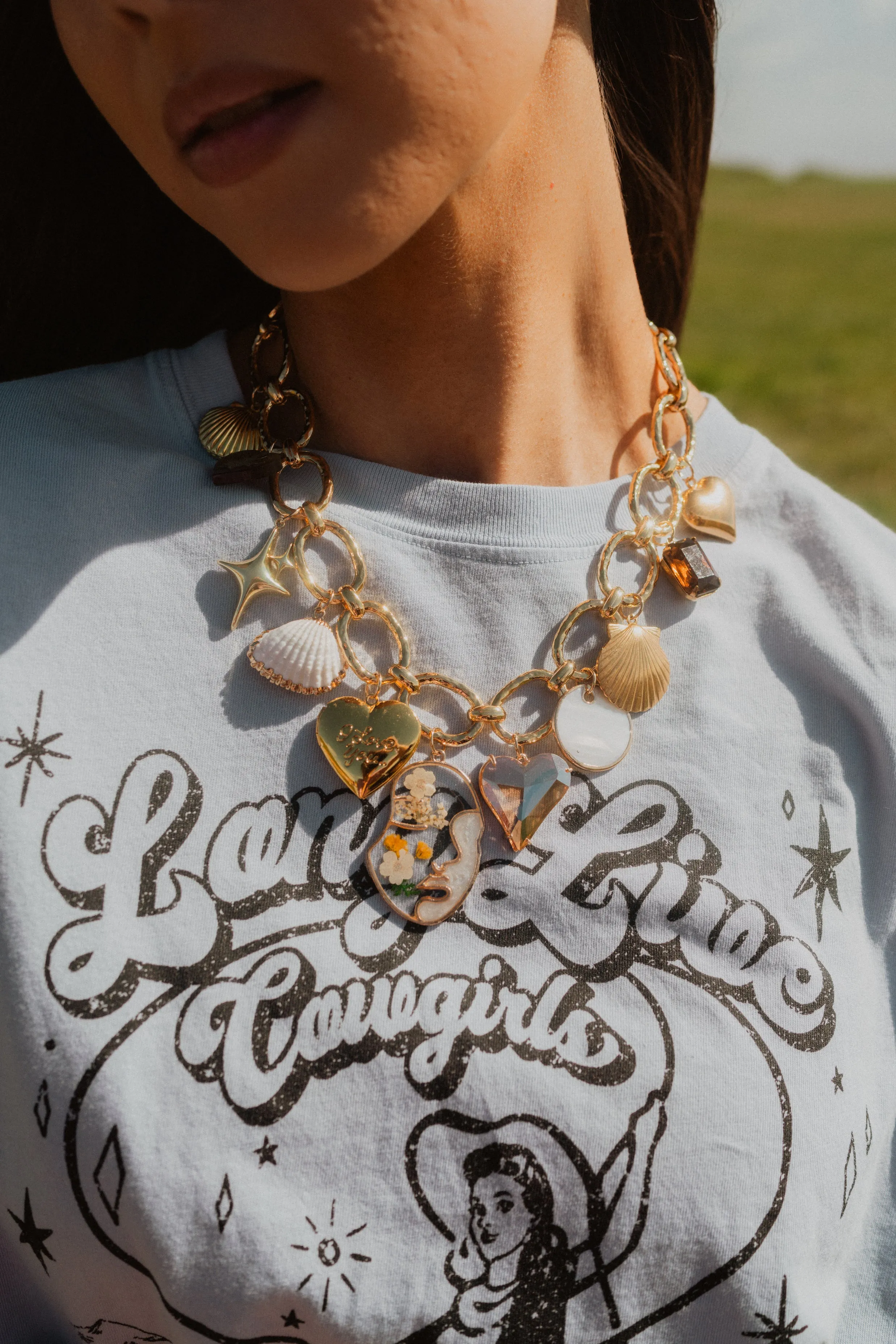 Golden Seashells Charm Necklace