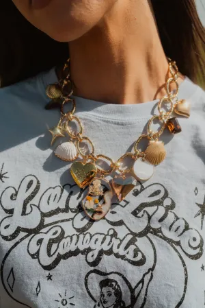 Golden Seashells Charm Necklace