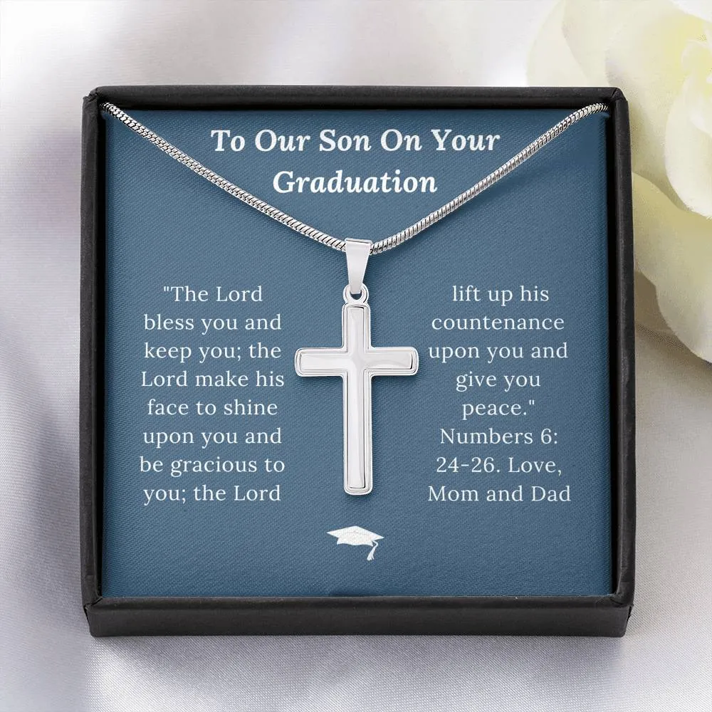 Graduation Gift for Son Love Mom & Dad - Artisan Crafted Cross Necklace