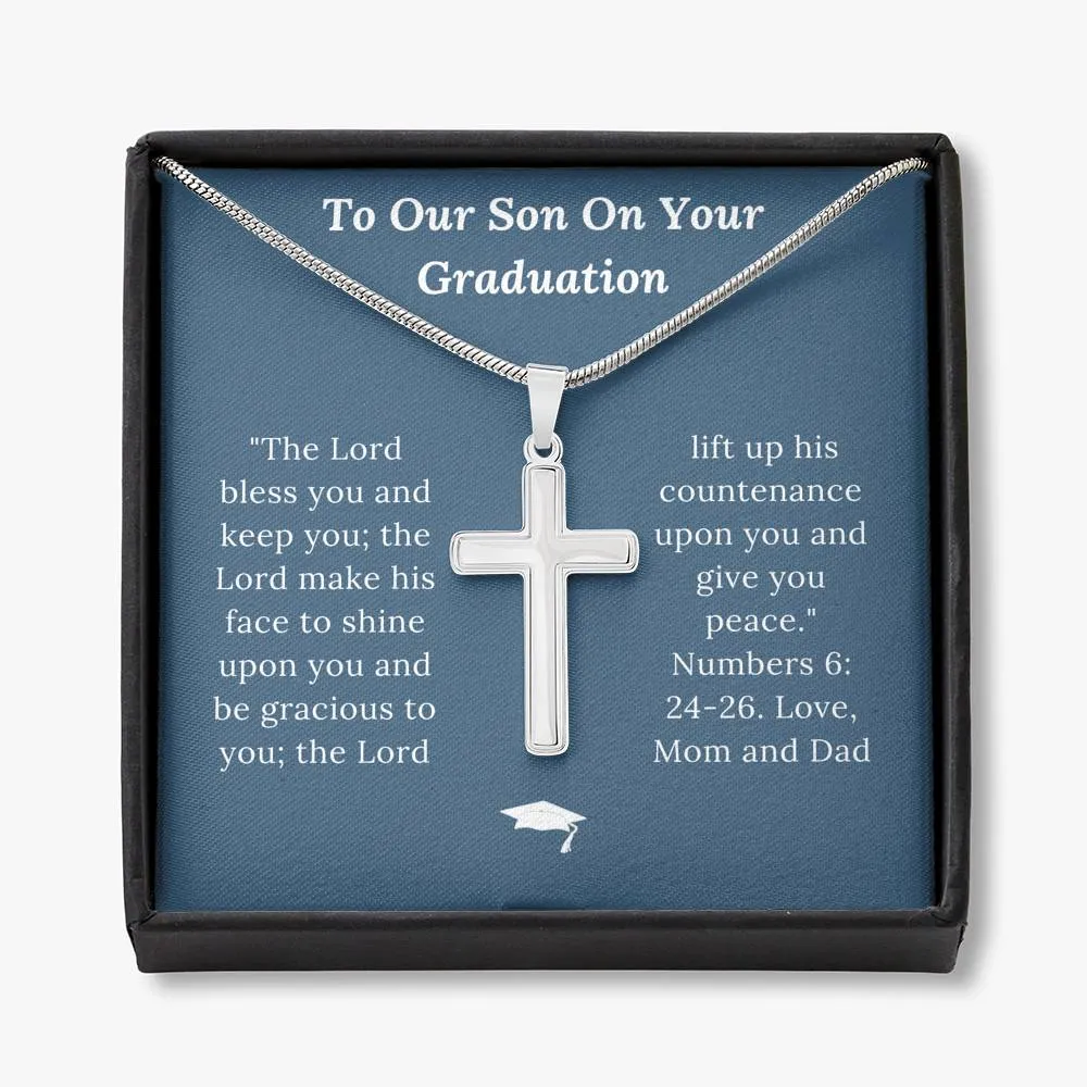Graduation Gift for Son Love Mom & Dad - Artisan Crafted Cross Necklace