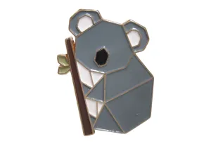 Gray Toned Origami Climbing Koala Adjustable Size Fashion Ring