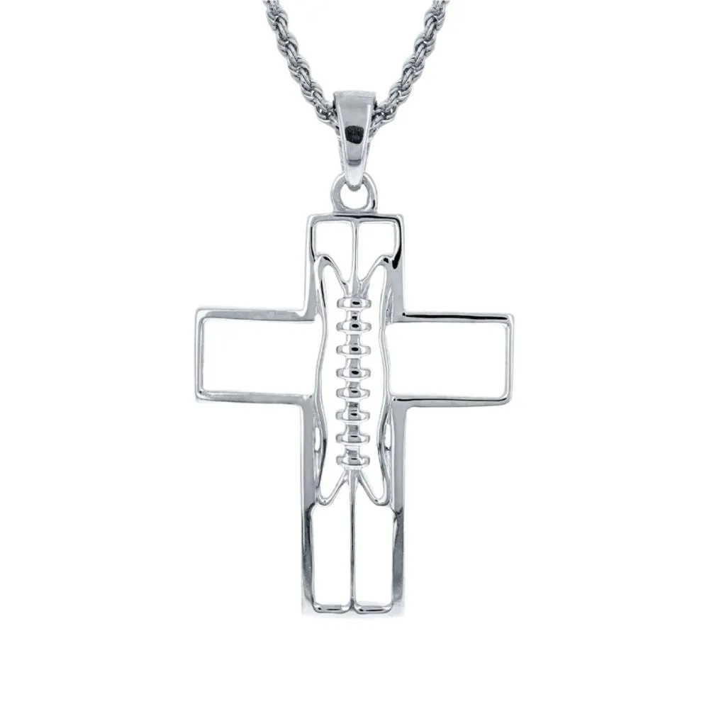 Gridiron Football Cross Necklace | Gold