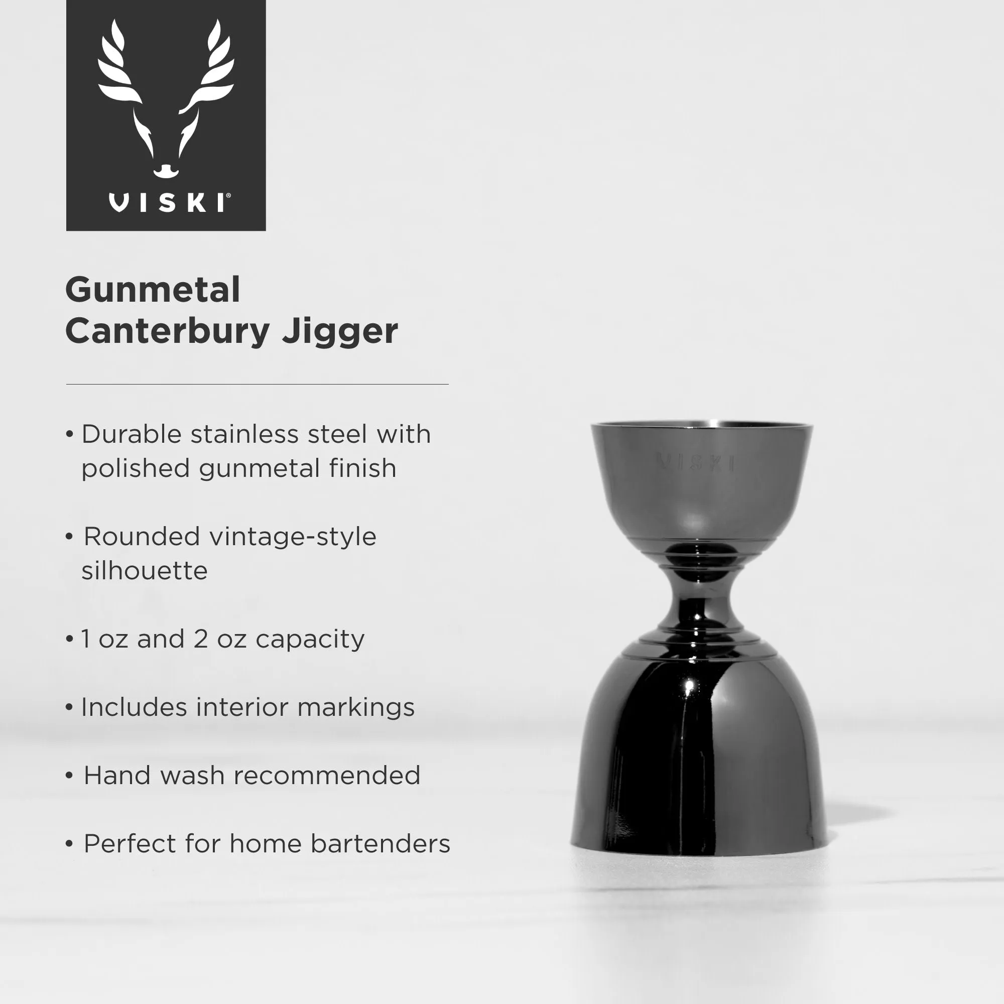 Gunmetal canterbury jigger by viski®