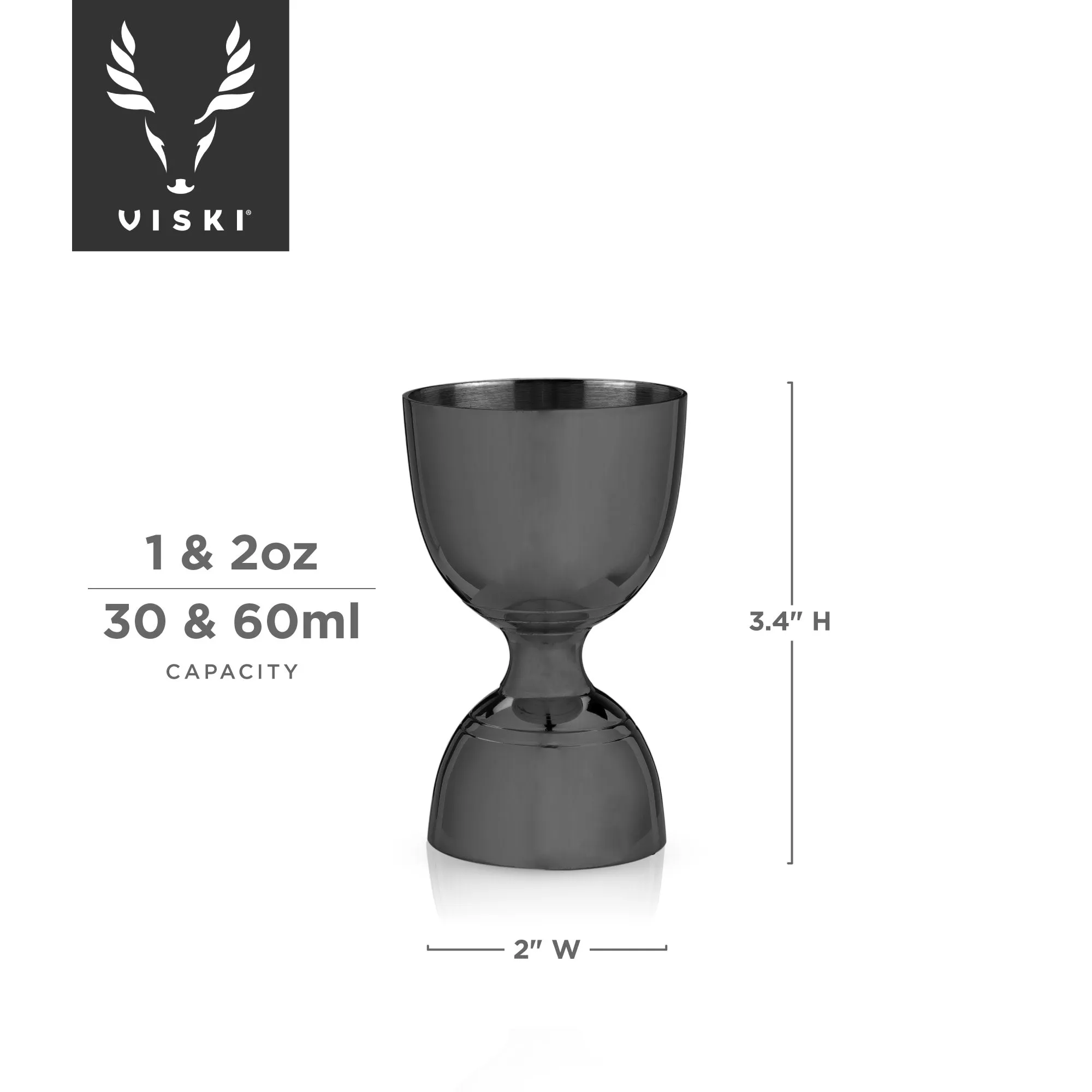 Gunmetal canterbury jigger by viski®