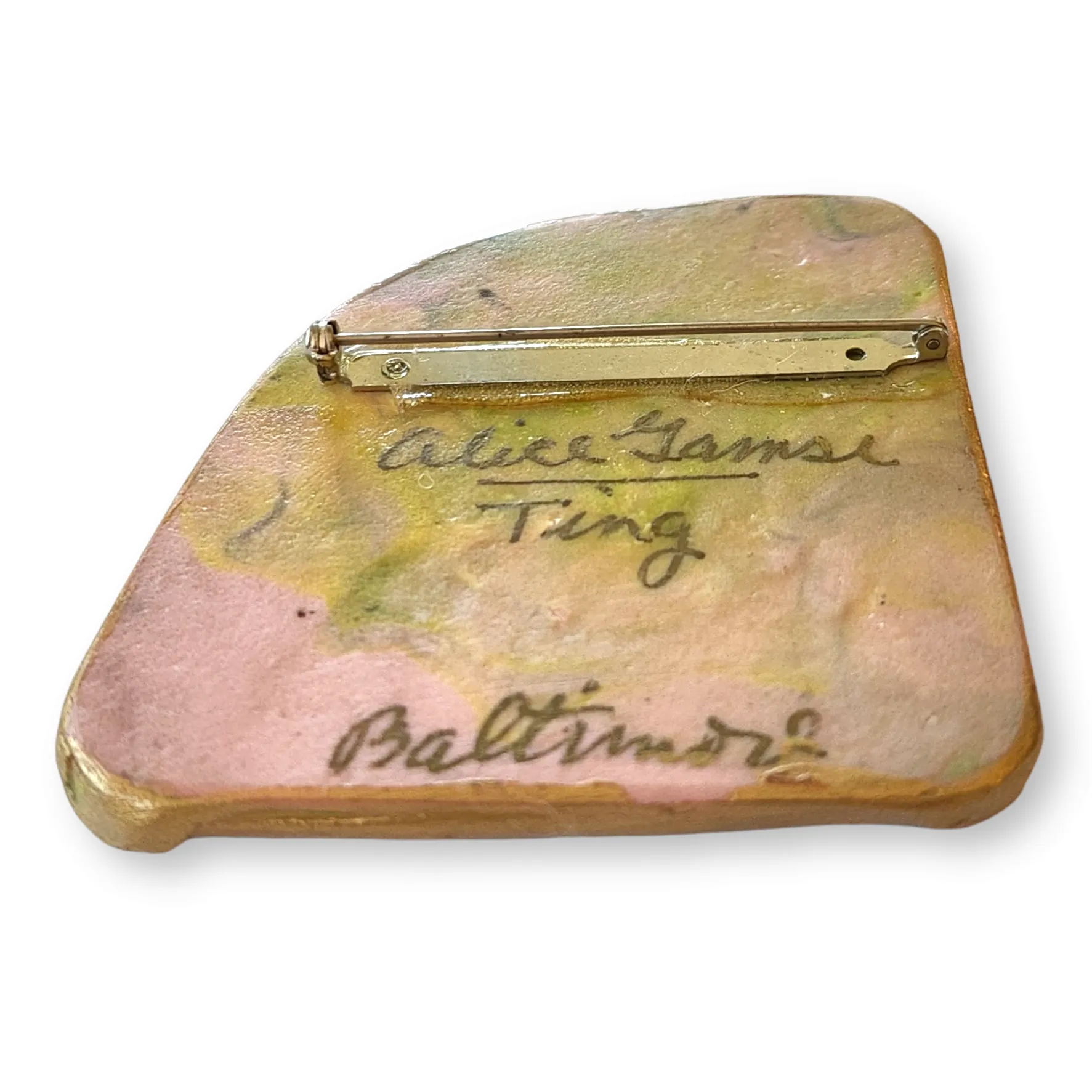 Handmade Art Pin After Walasse Ting Painting - Alice Gamse