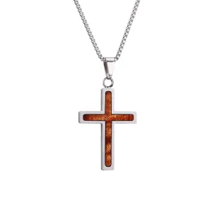 Hawaiian Koa Wood Cross Necklace