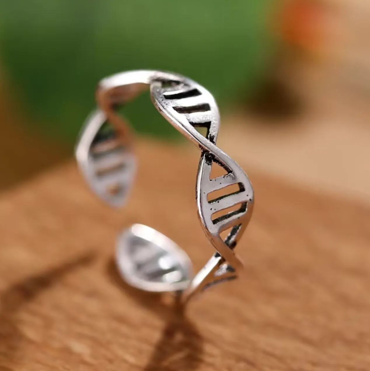 Helix | Adjustable Stainless Silver Double Helix Ring