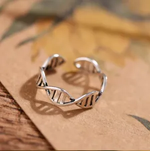 Helix | Adjustable Stainless Silver Double Helix Ring