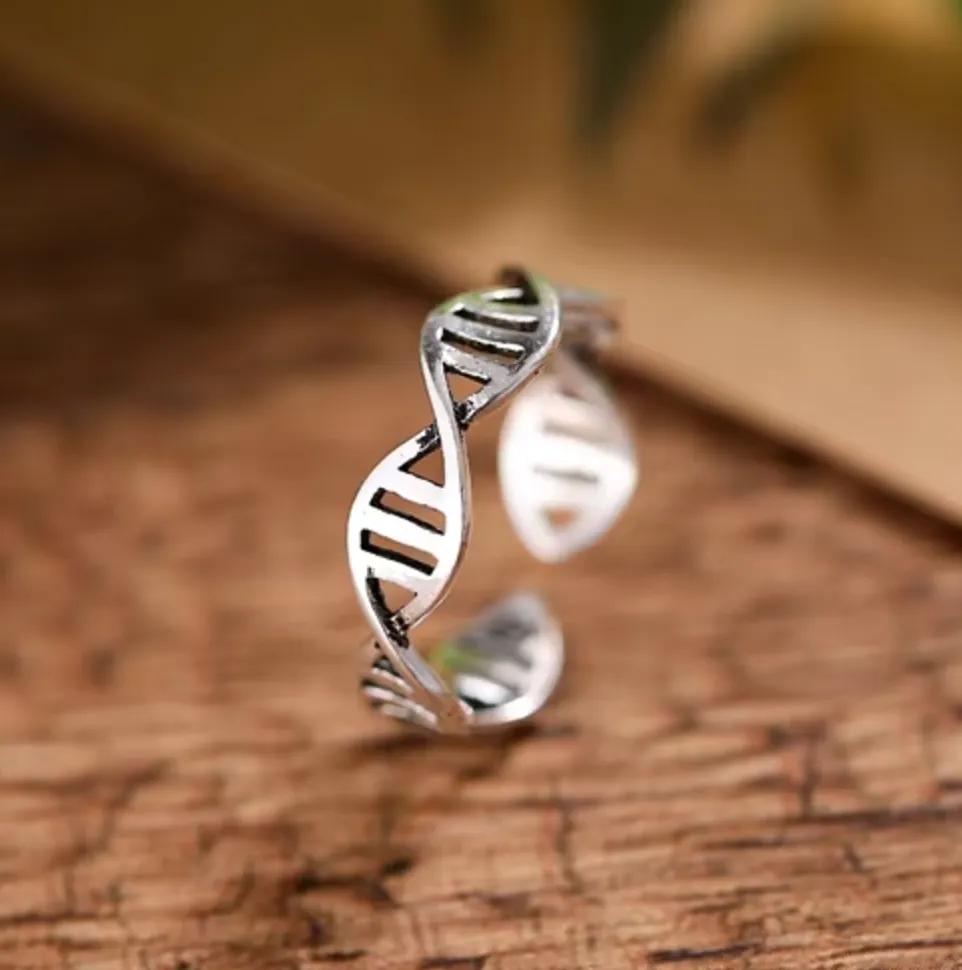 Helix | Adjustable Stainless Silver Double Helix Ring