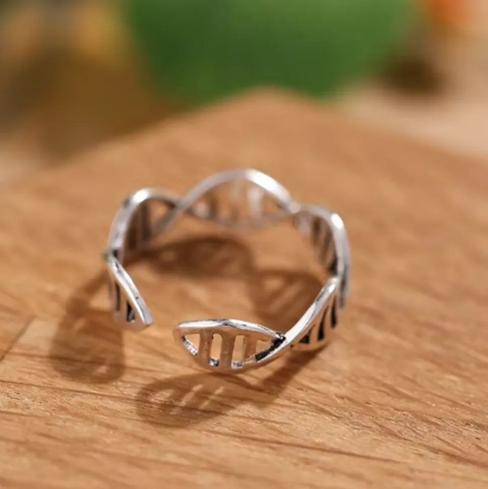 Helix | Adjustable Stainless Silver Double Helix Ring