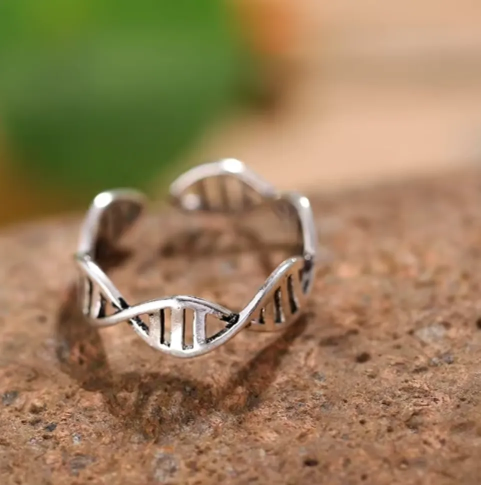 Helix | Adjustable Stainless Silver Double Helix Ring