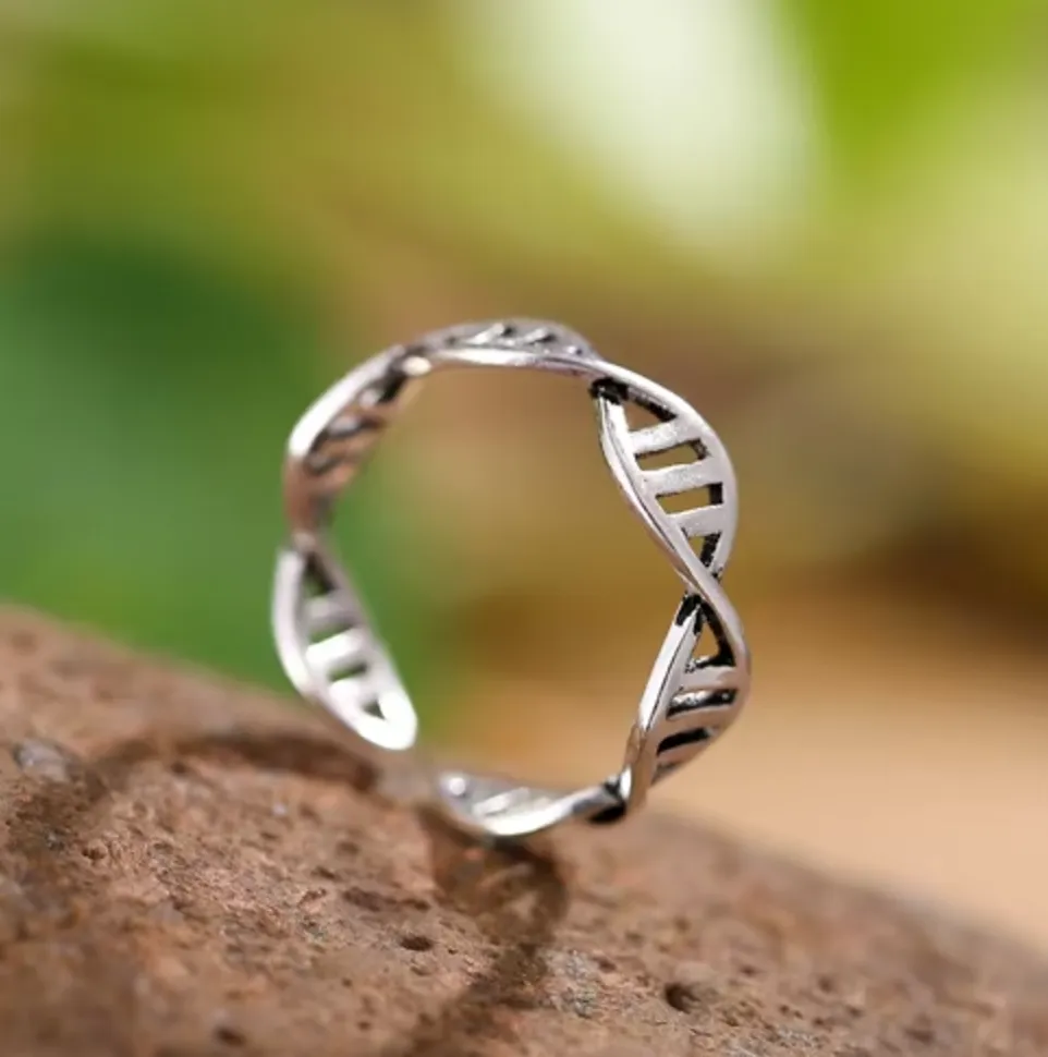 Helix | Adjustable Stainless Silver Double Helix Ring