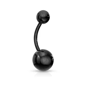 High Polished 316L Surgical Steel Black PVD Belly Button Navel Ring