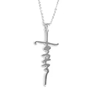 Hip Hop Alphabet Cross Clavicle Chain Stainless Steel Letter Necklace