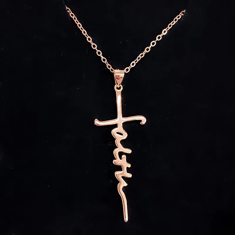Hip Hop Alphabet Cross Clavicle Chain Stainless Steel Letter Necklace