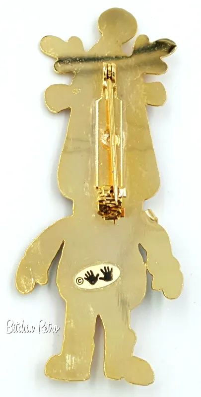 Holiday Moose Pin With Kitschy Red Ski Pants and Ugly Sweater