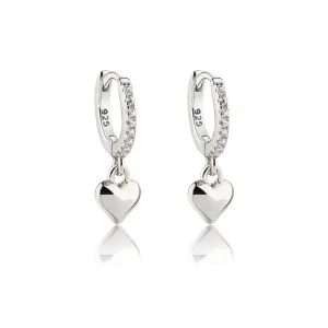 Huggie Hoop Heart Sterling Silver Earrings for Kids 10mm