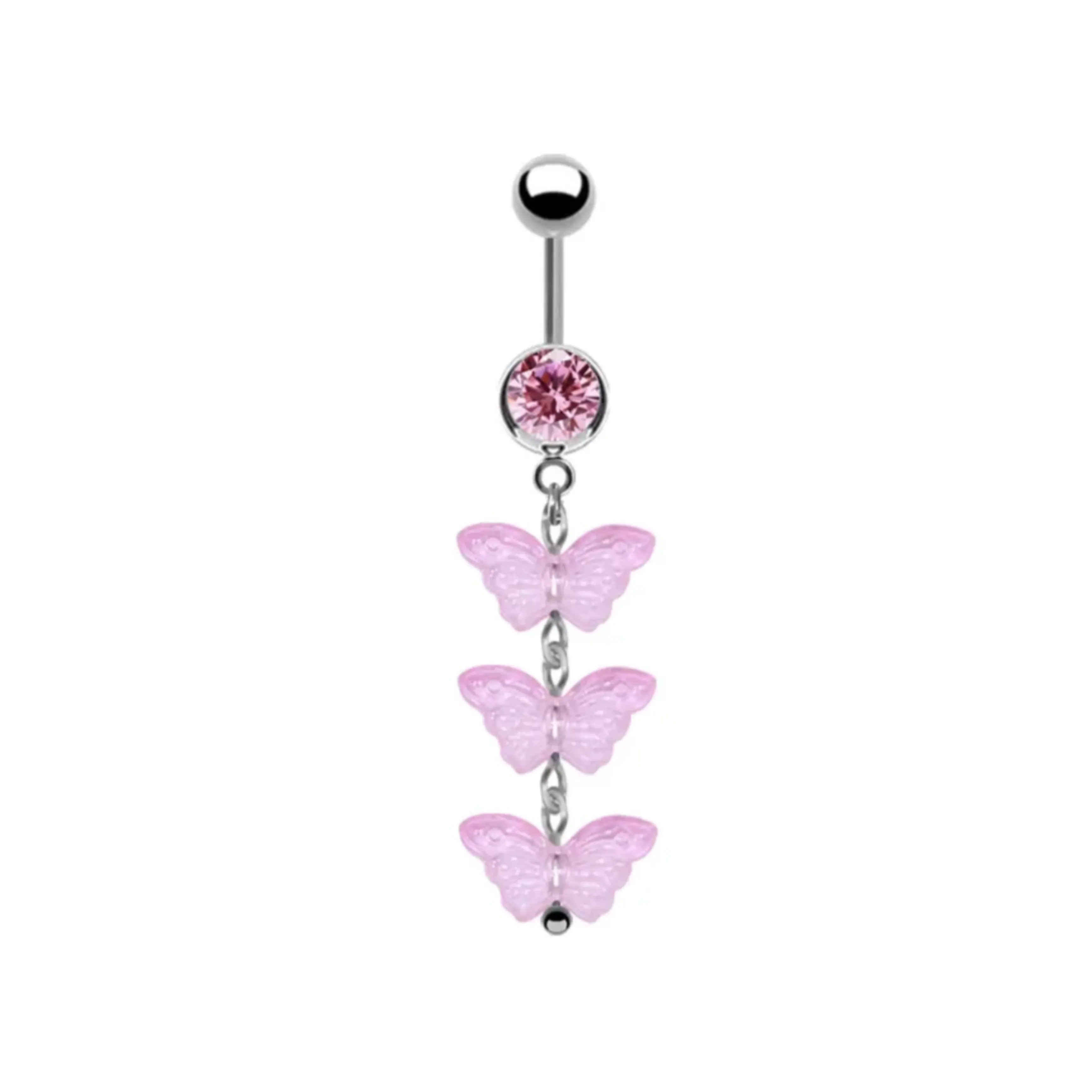 Iridescent Butterfly Belly Button Ring