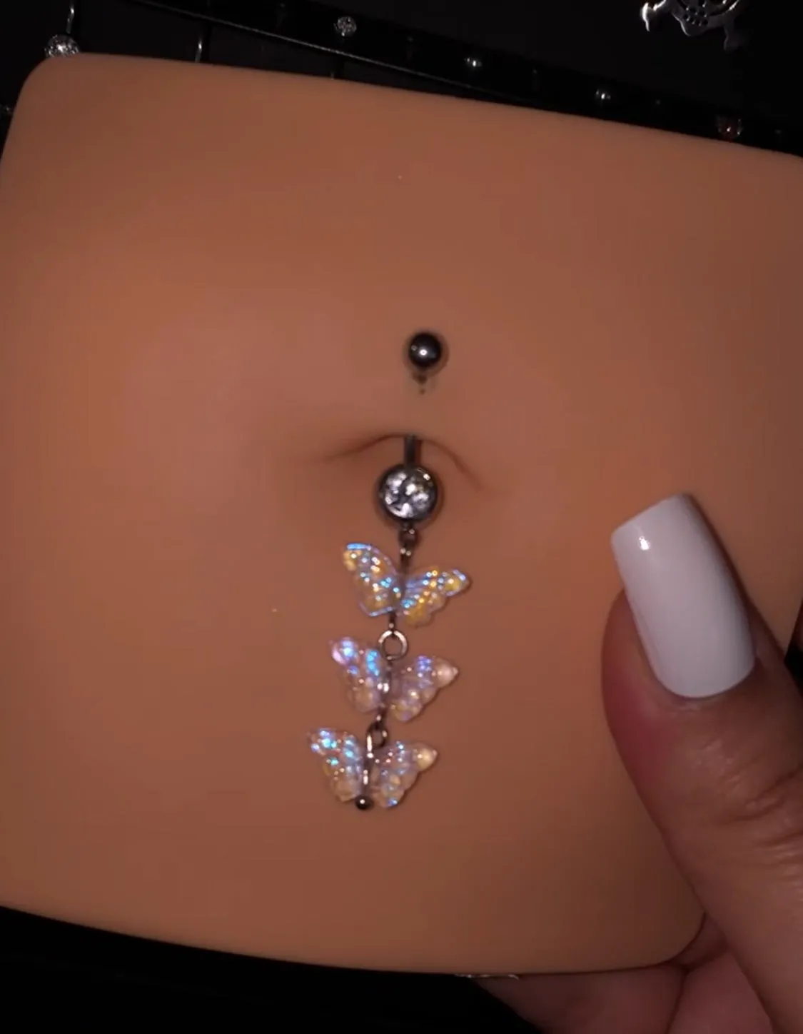 Iridescent Butterfly Belly Button Ring