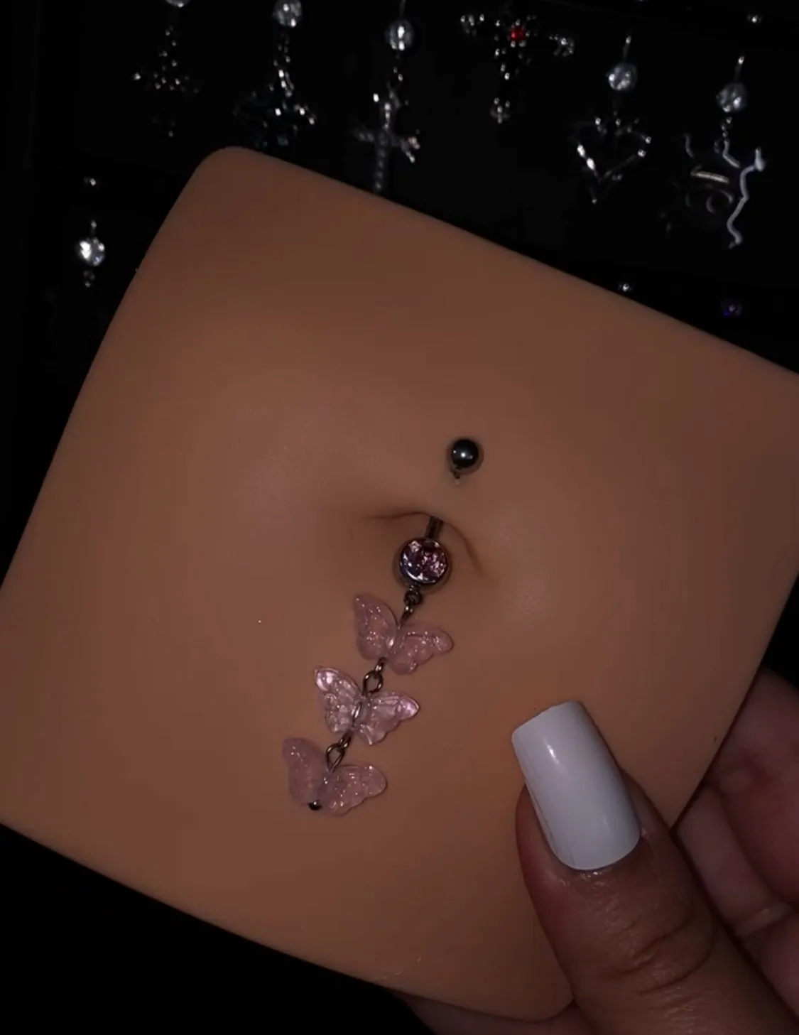 Iridescent Butterfly Belly Button Ring