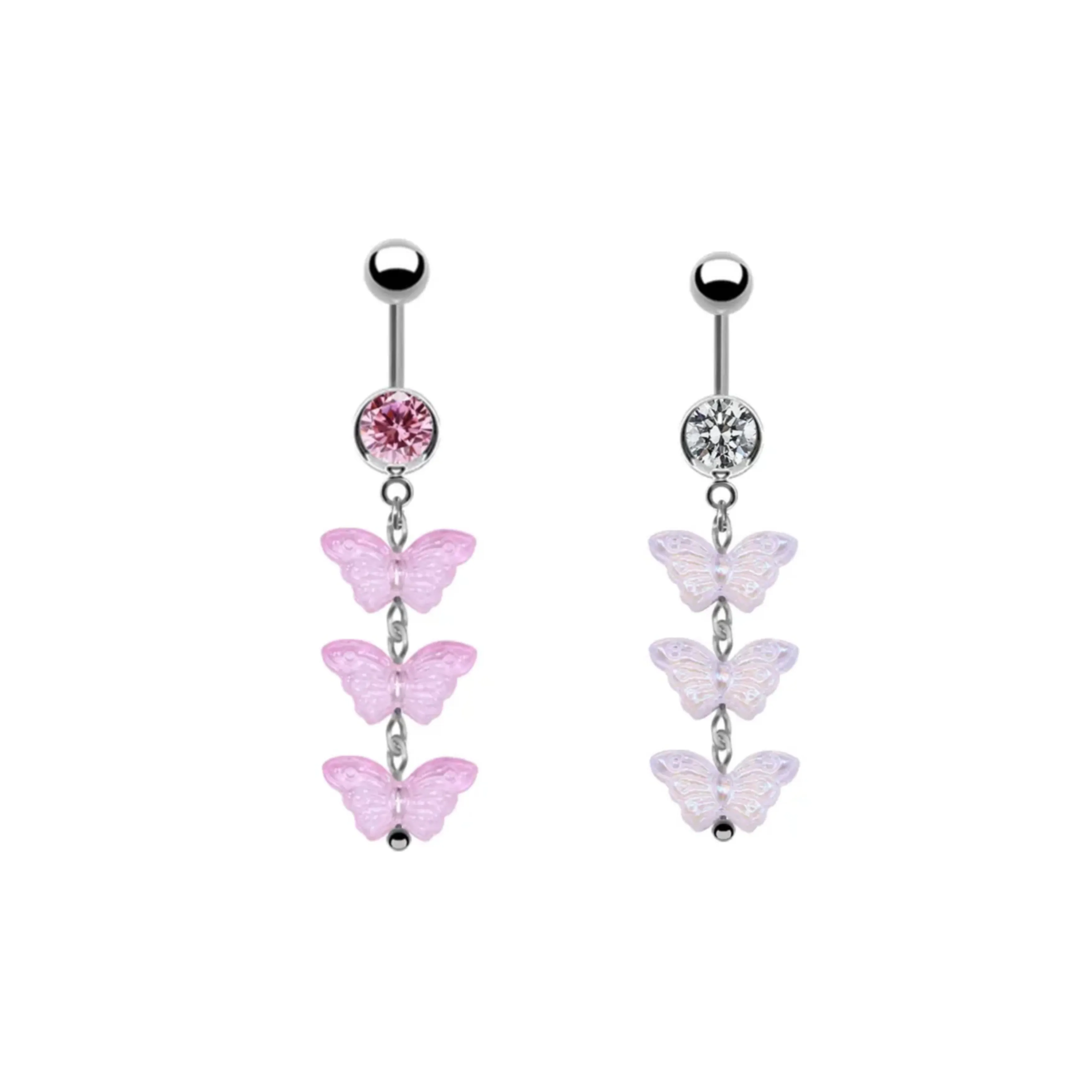 Iridescent Butterfly Belly Button Ring