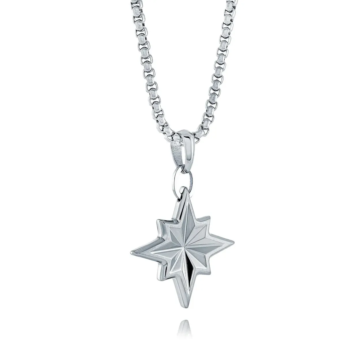 Italgem Stainless Steel North Star Necklace