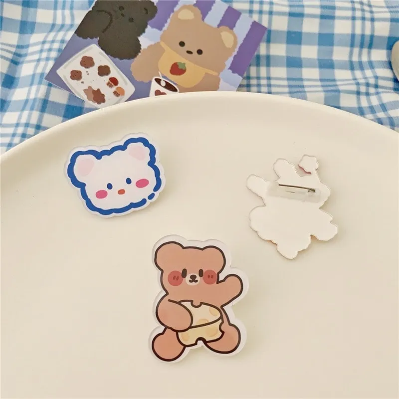 Kawaii Cartoons Animal Brooches