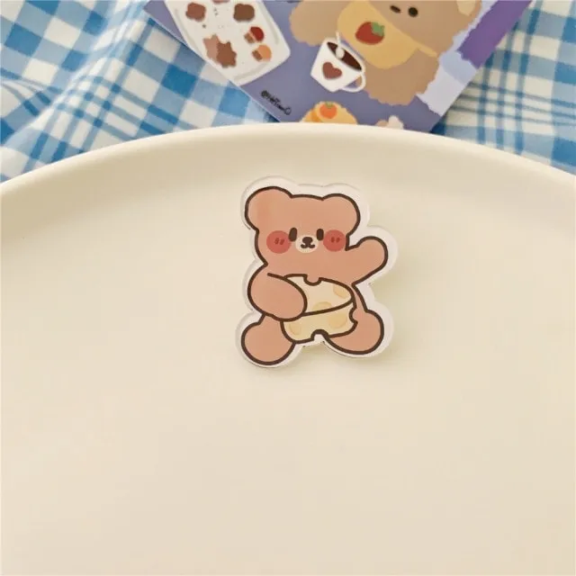Kawaii Cartoons Animal Brooches