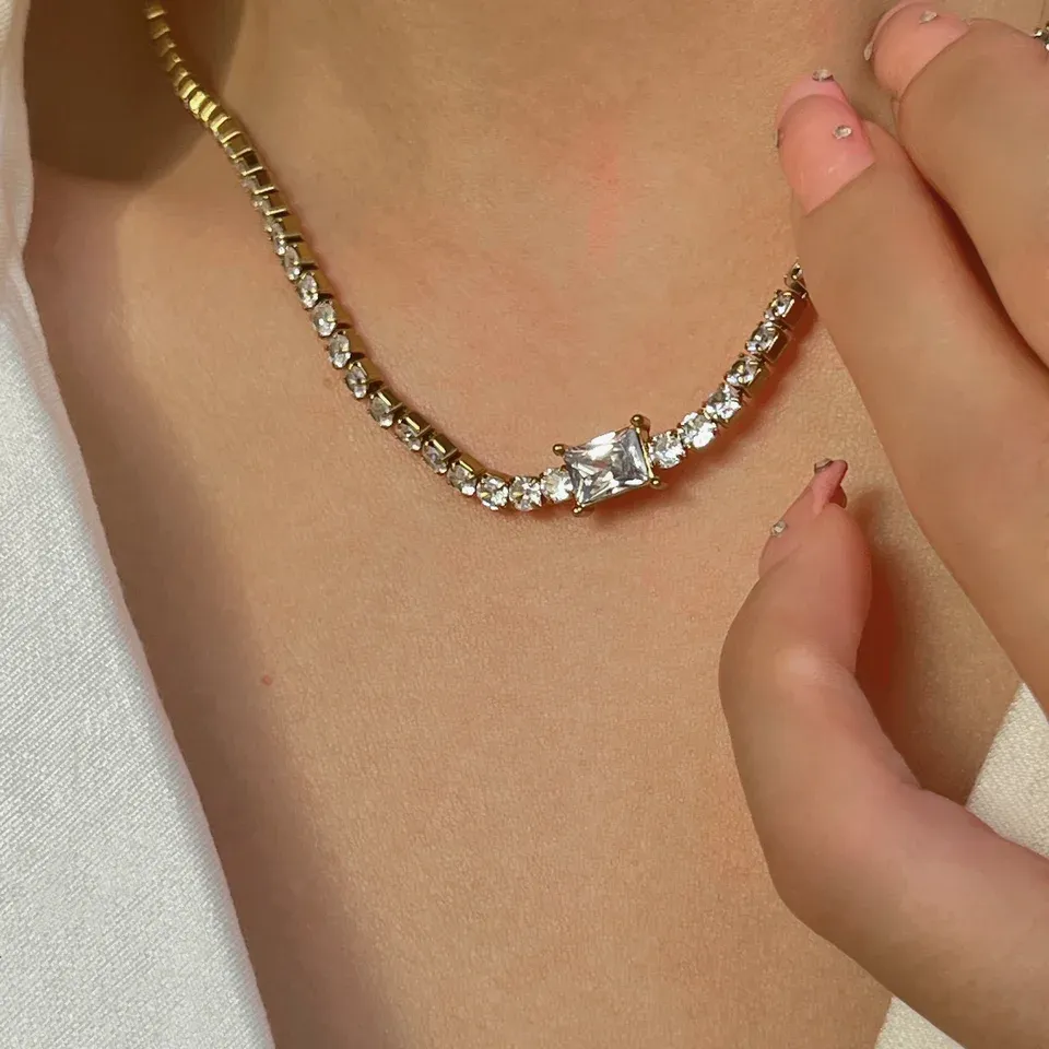 Khloe 18k CZ Chain Necklace