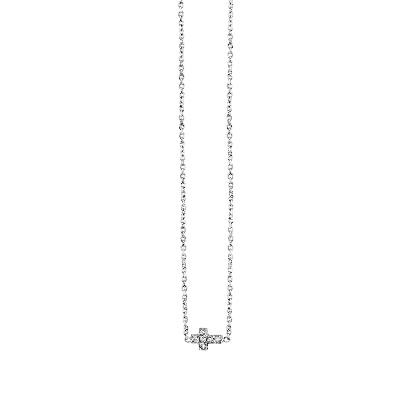 Kids Collection Gold & Pave Diamond Tiny Cross Necklace