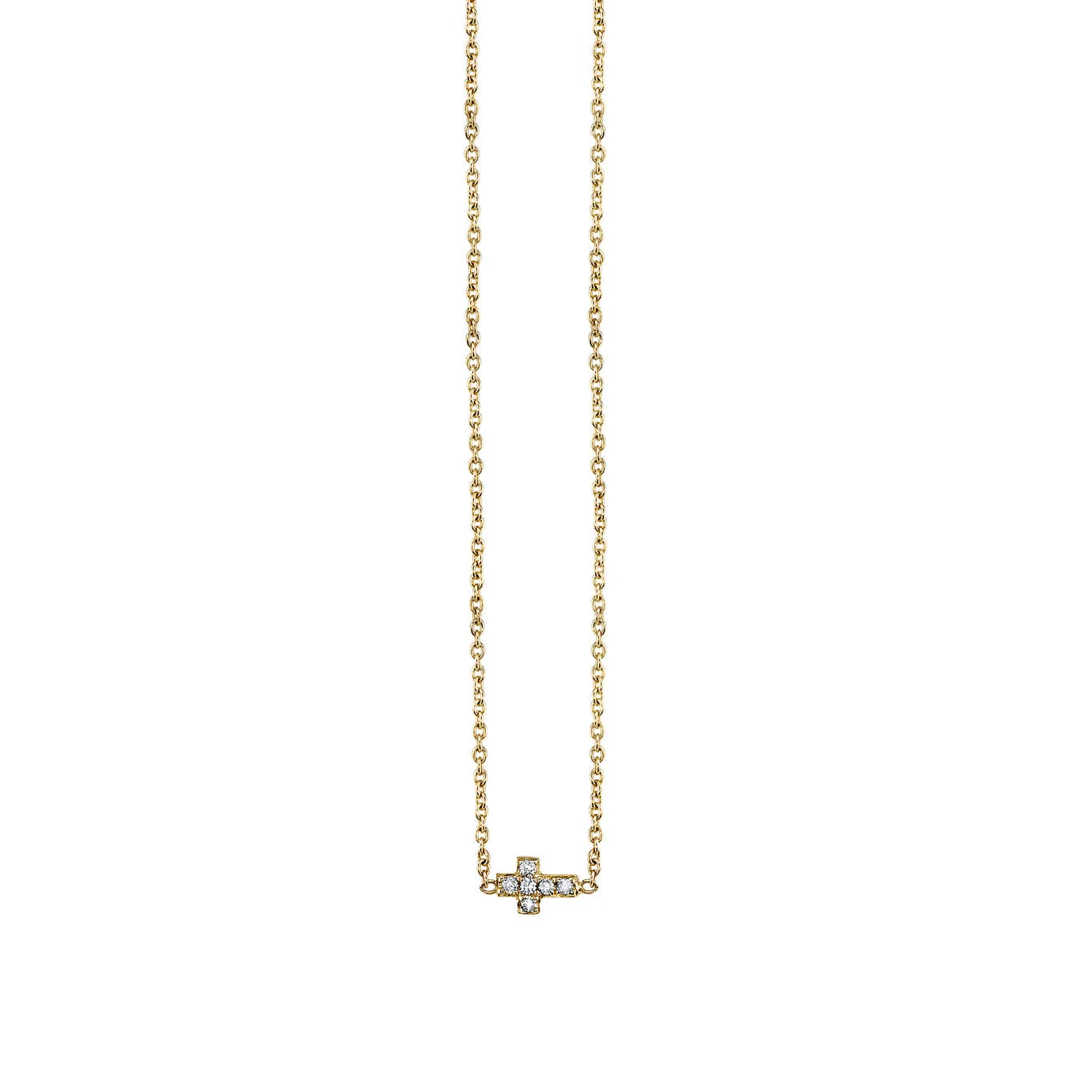 Kids Collection Gold & Pave Diamond Tiny Cross Necklace