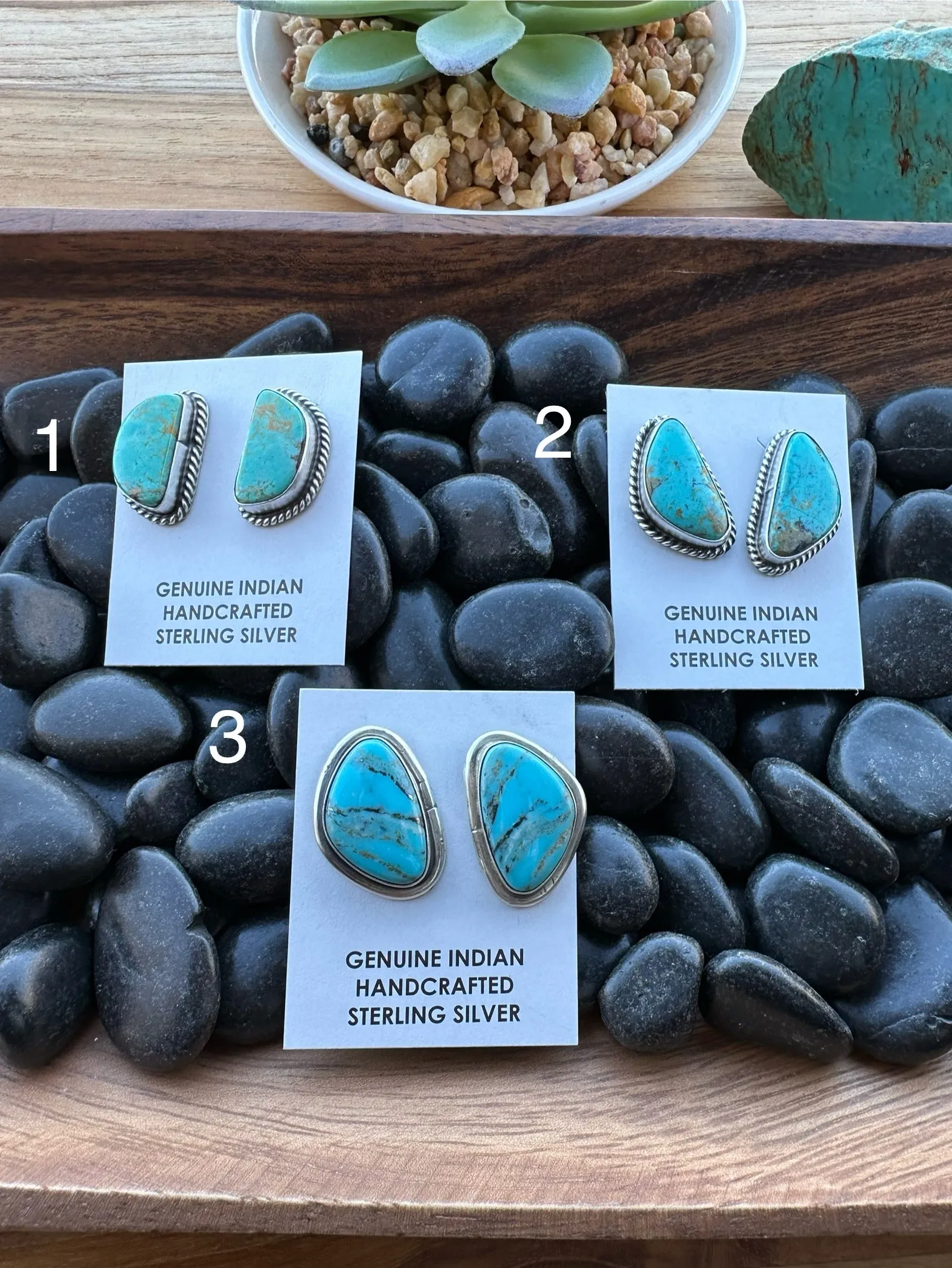 Kingman Turquoise Square Earrings