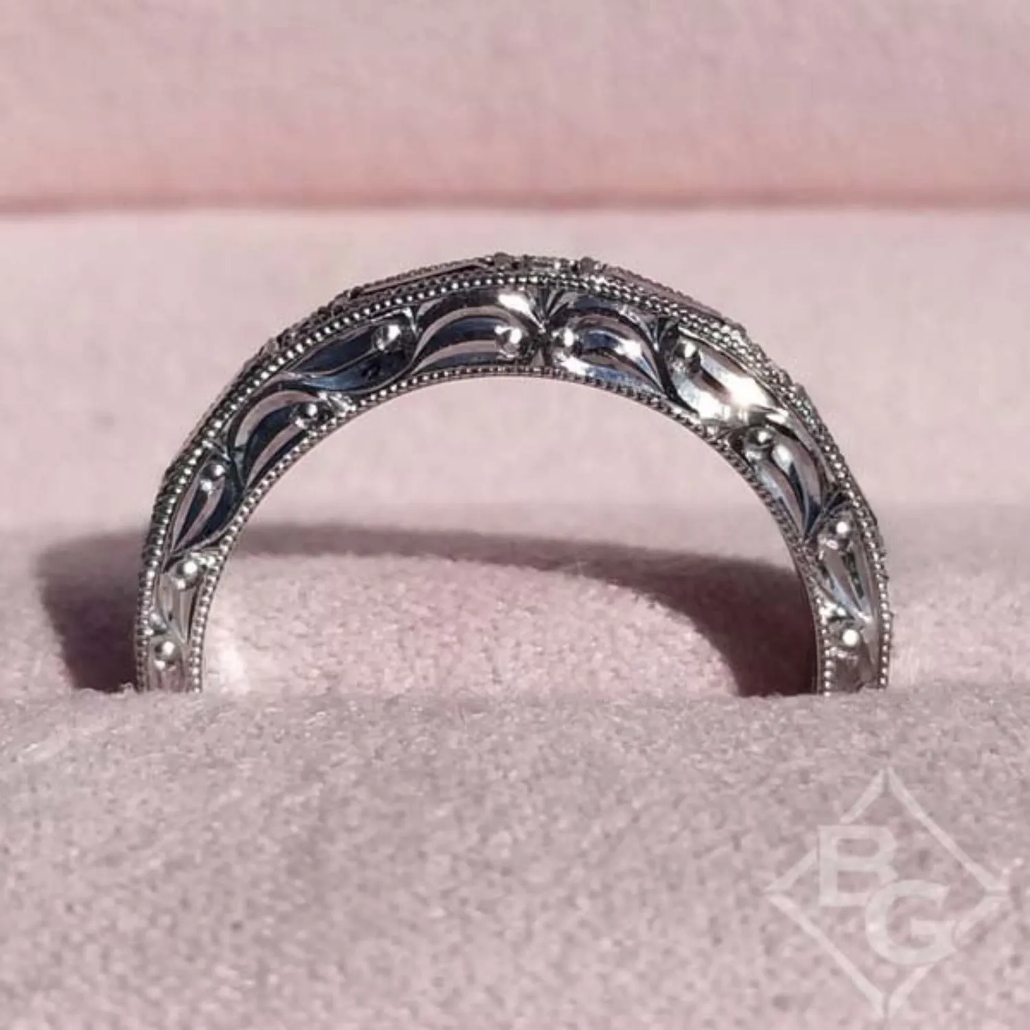 Kirk Kara "Charlotte" Baguette Cut Purple Amethyst Diamond Wedding Band