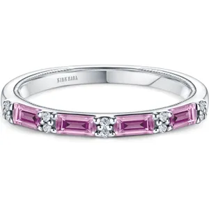 Kirk Kara "Charlotte" Four Pink Sapphire Baguette Cut Wedding Band