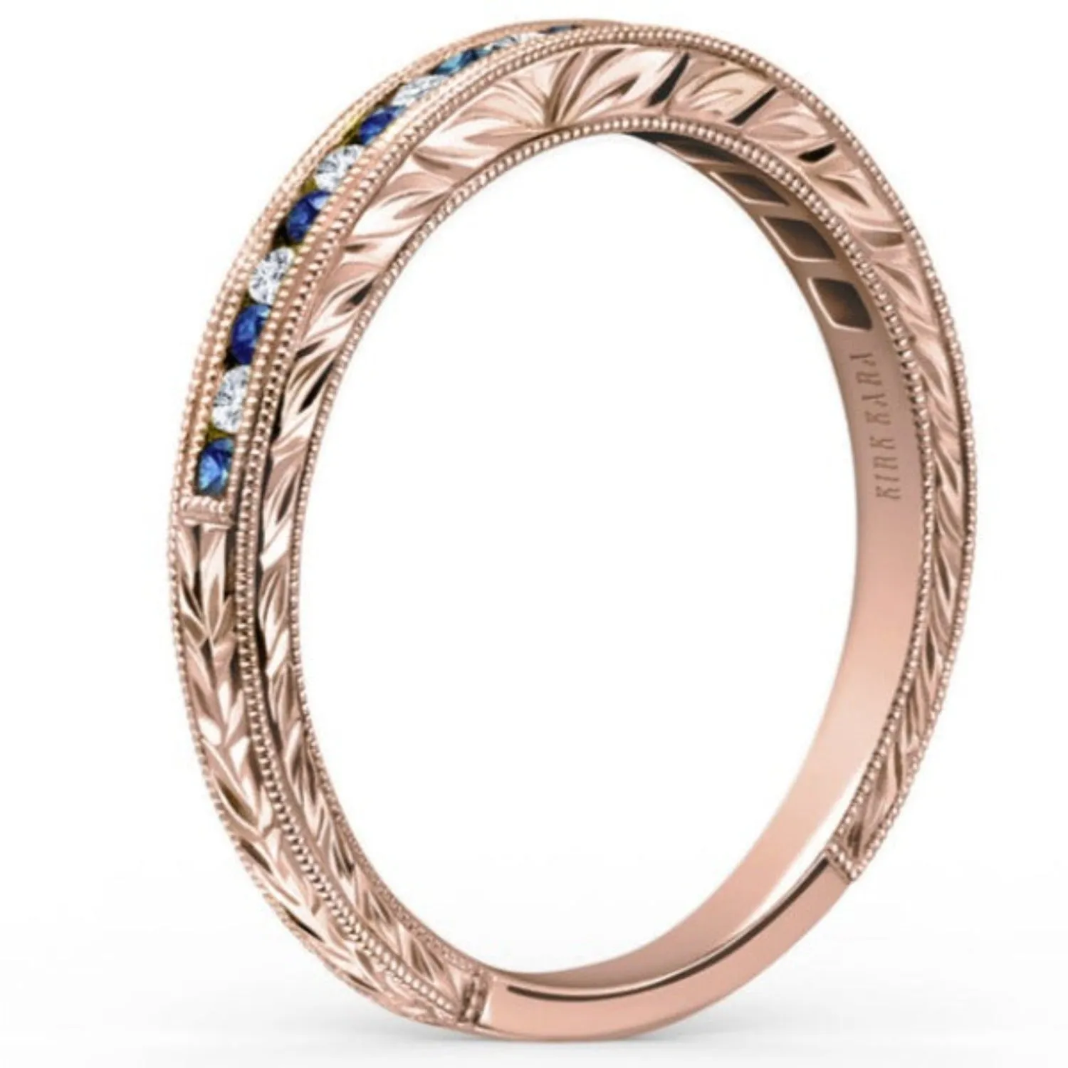 Kirk Kara "Stella" Blue Sapphire Diamond Wedding Band