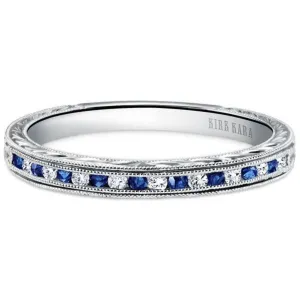 Kirk Kara "Stella" Blue Sapphire Diamond Wedding Band