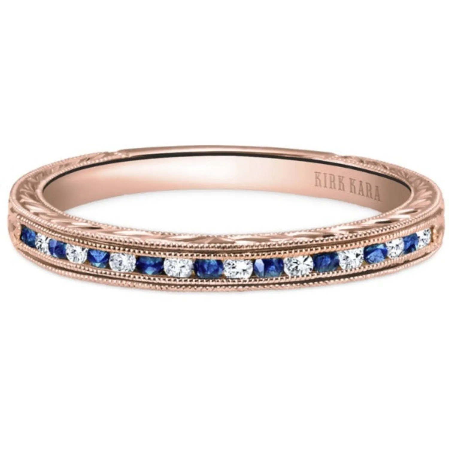 Kirk Kara "Stella" Blue Sapphire Diamond Wedding Band