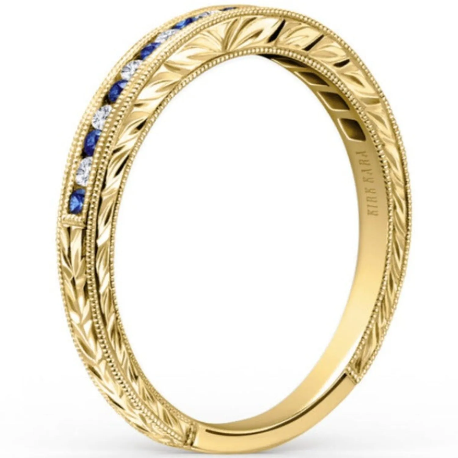 Kirk Kara "Stella" Blue Sapphire Diamond Wedding Band