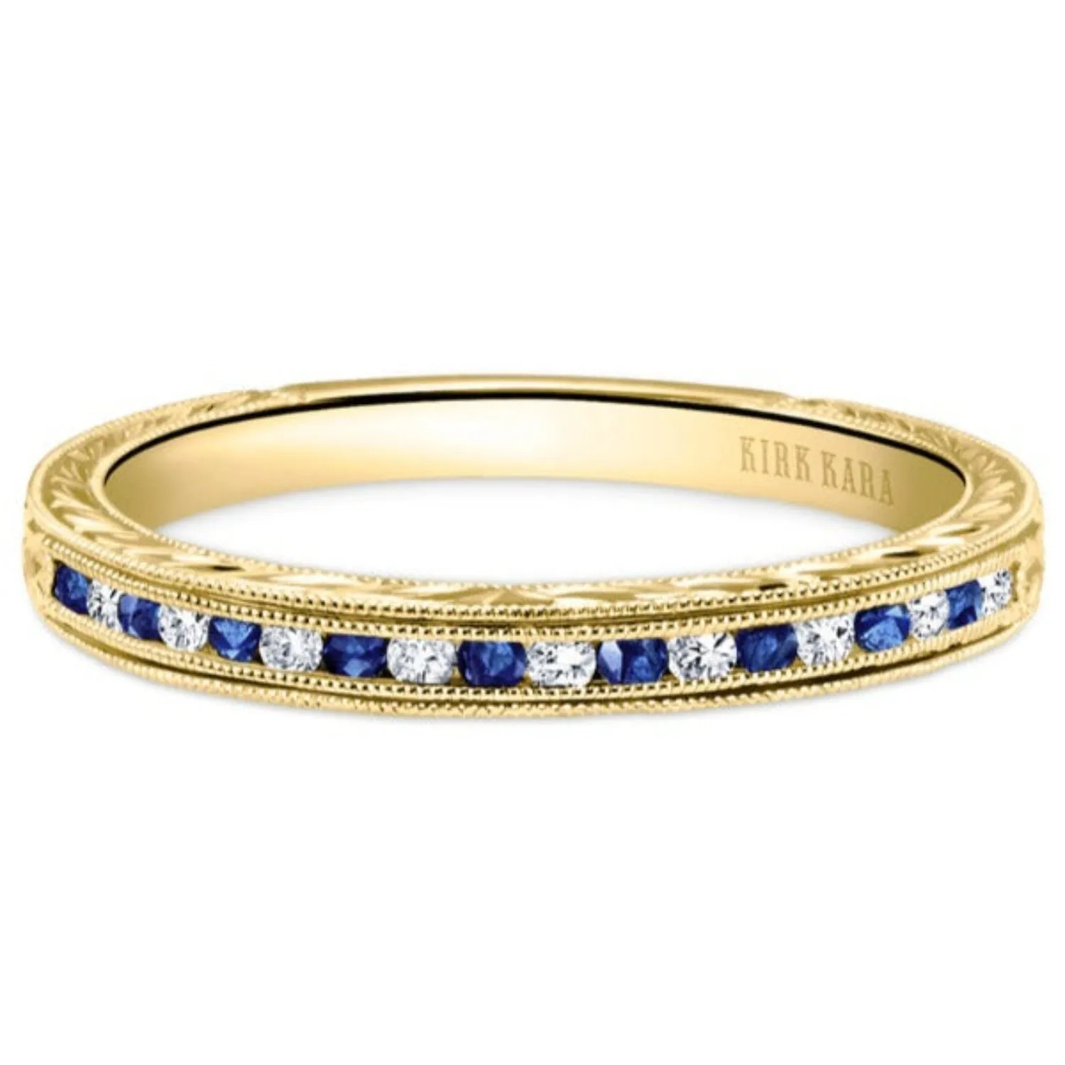 Kirk Kara "Stella" Blue Sapphire Diamond Wedding Band