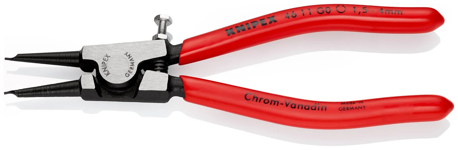 KNIPEX Circlip Pliers for Grip Rings on Shafts 140mm 0.9mm Diameter Tips 46 11 G0
