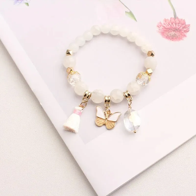 Korean Style fresh wrist bracelet for women outbreak beads elastic bracelets for women butterfly starfish girl jewelry for women