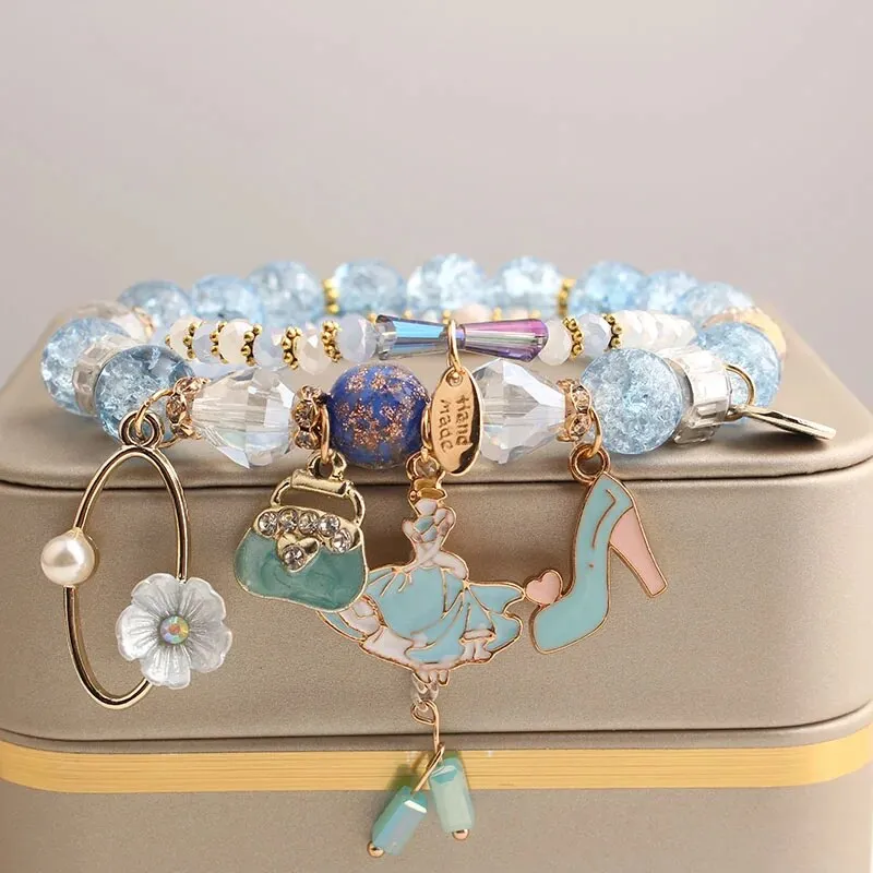 Korean Style fresh wrist bracelet for women outbreak beads elastic bracelets for women butterfly starfish girl jewelry for women