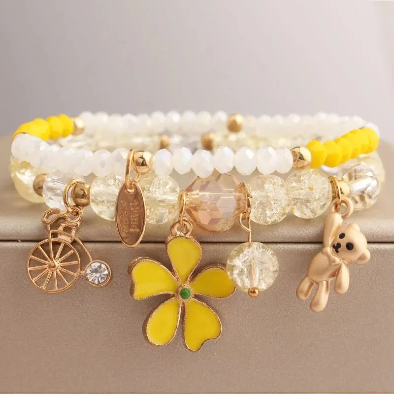 Korean Style fresh wrist bracelet for women outbreak beads elastic bracelets for women butterfly starfish girl jewelry for women