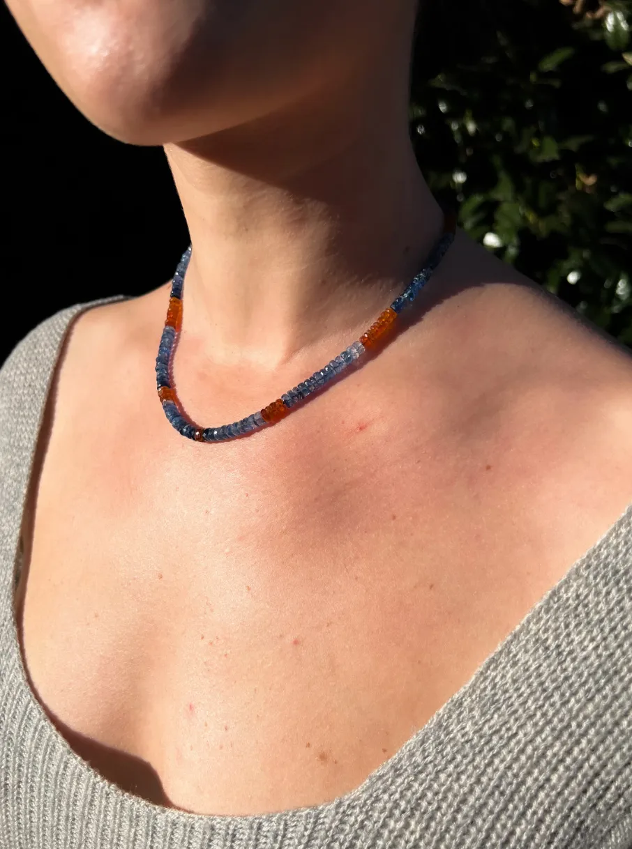 Kyanite Necklace with Removable Cross Pendant