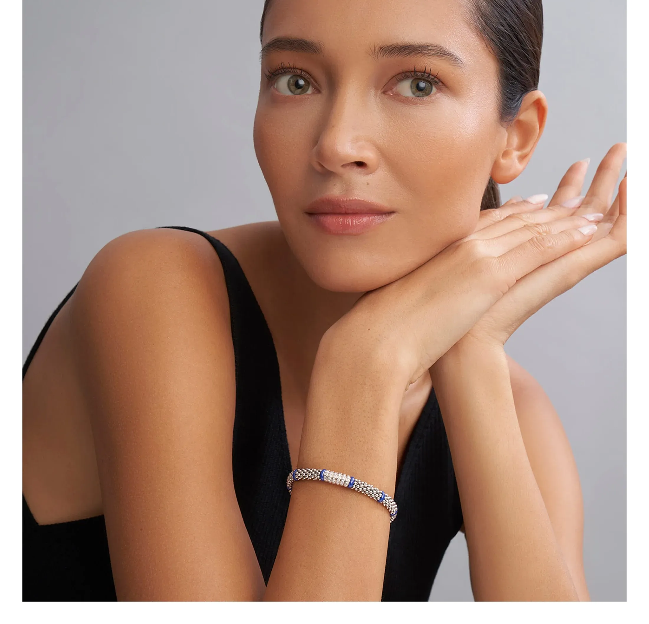 LAGOS Blue Caviar Six Station Diamond Caviar Bracelet, 6mm