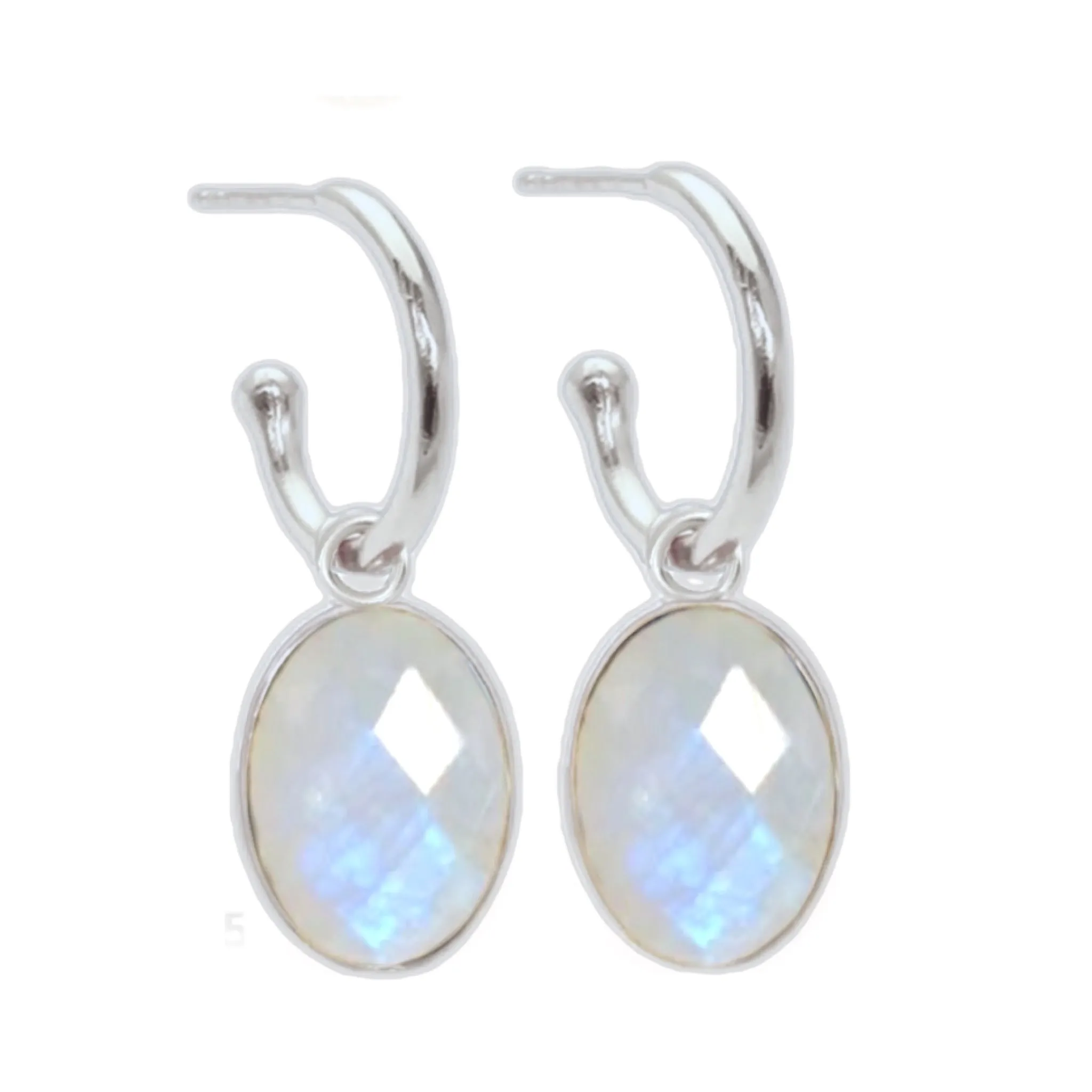 Laihas Iridescent Moonstone Hoop Earrings